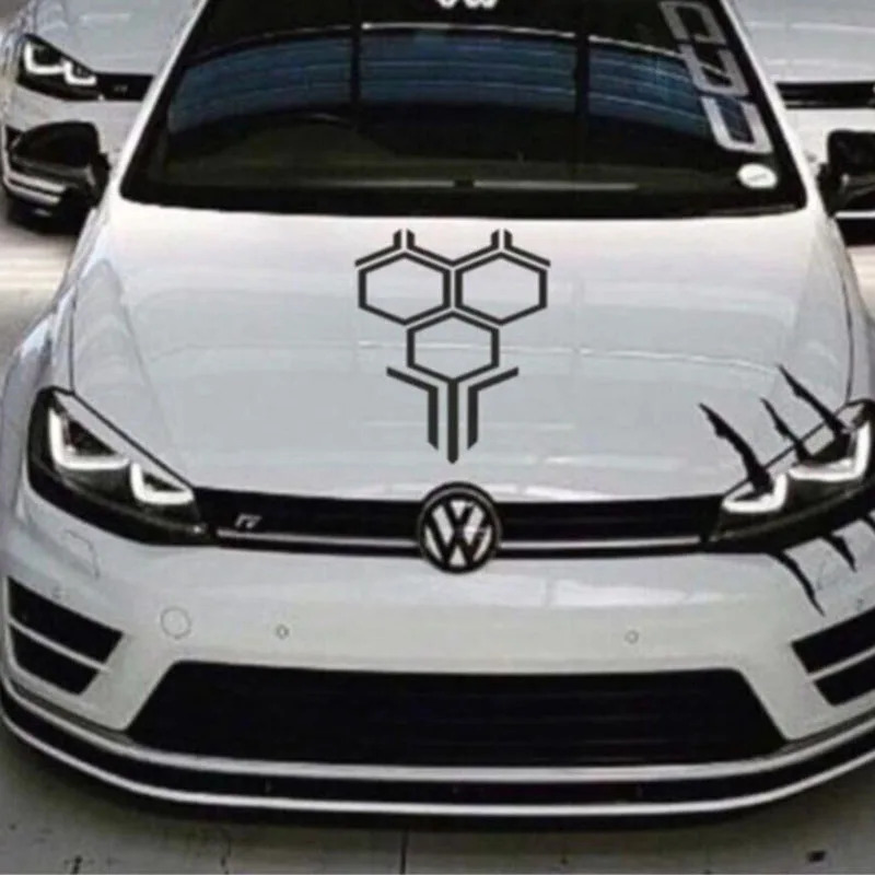 Car Accessories Racing - Honeycomb Upper Cowl Car Vinly Decals