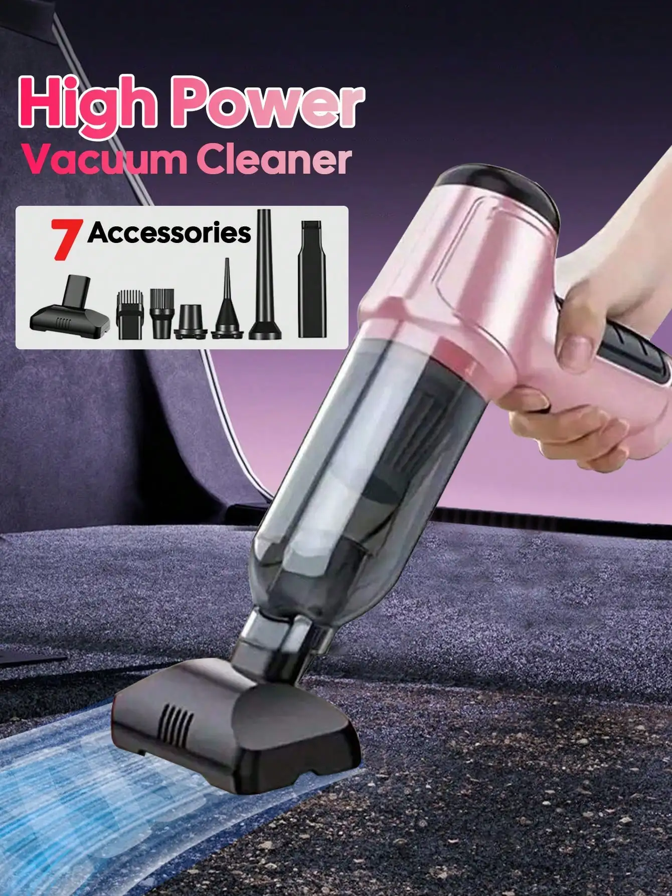 Car Vacuum Cleaner - Portable Wireless Vacuum Cleaner, High-Power Mini