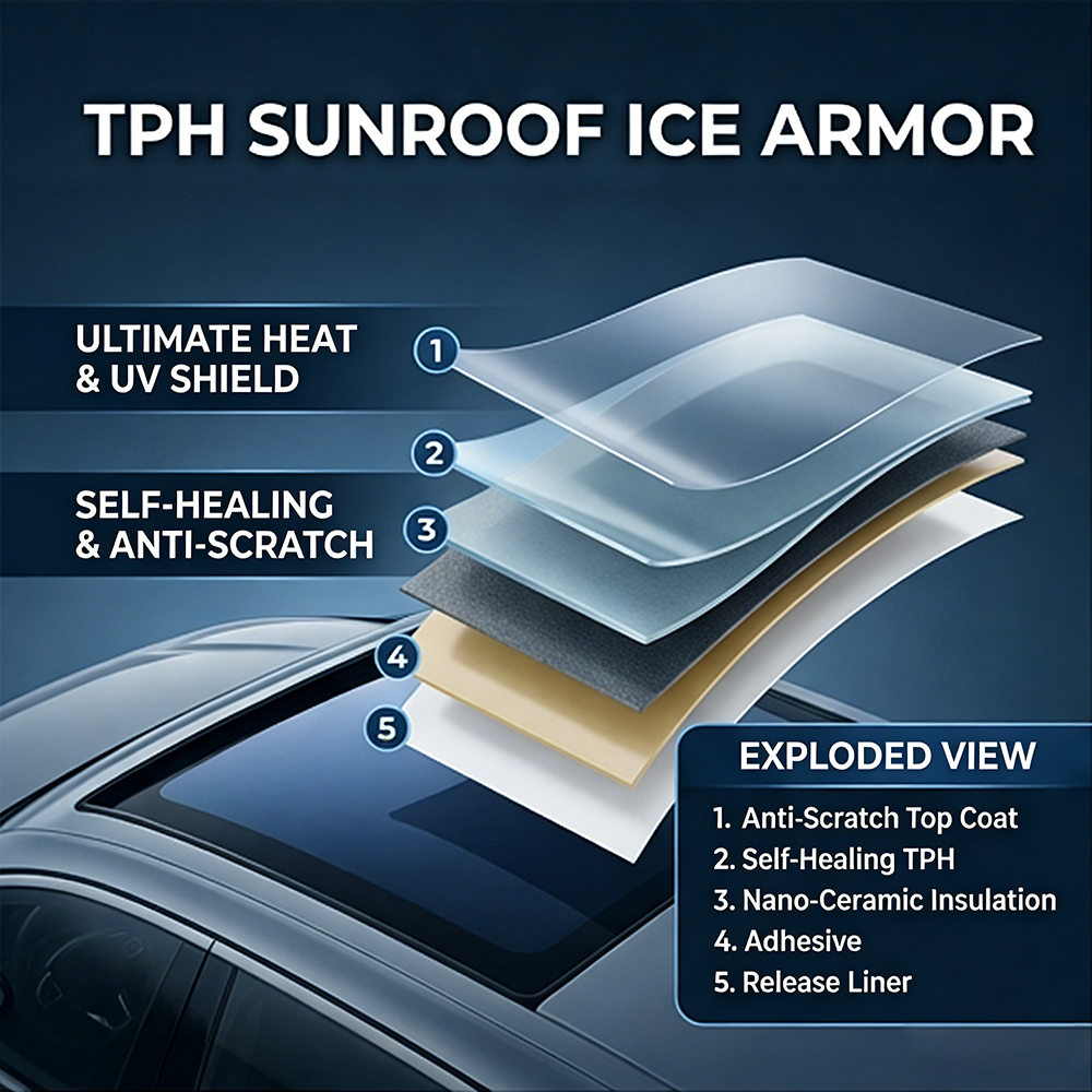 TPH Car Sunroof Ice Film Heat  - Tinted Window Film reseña y precio