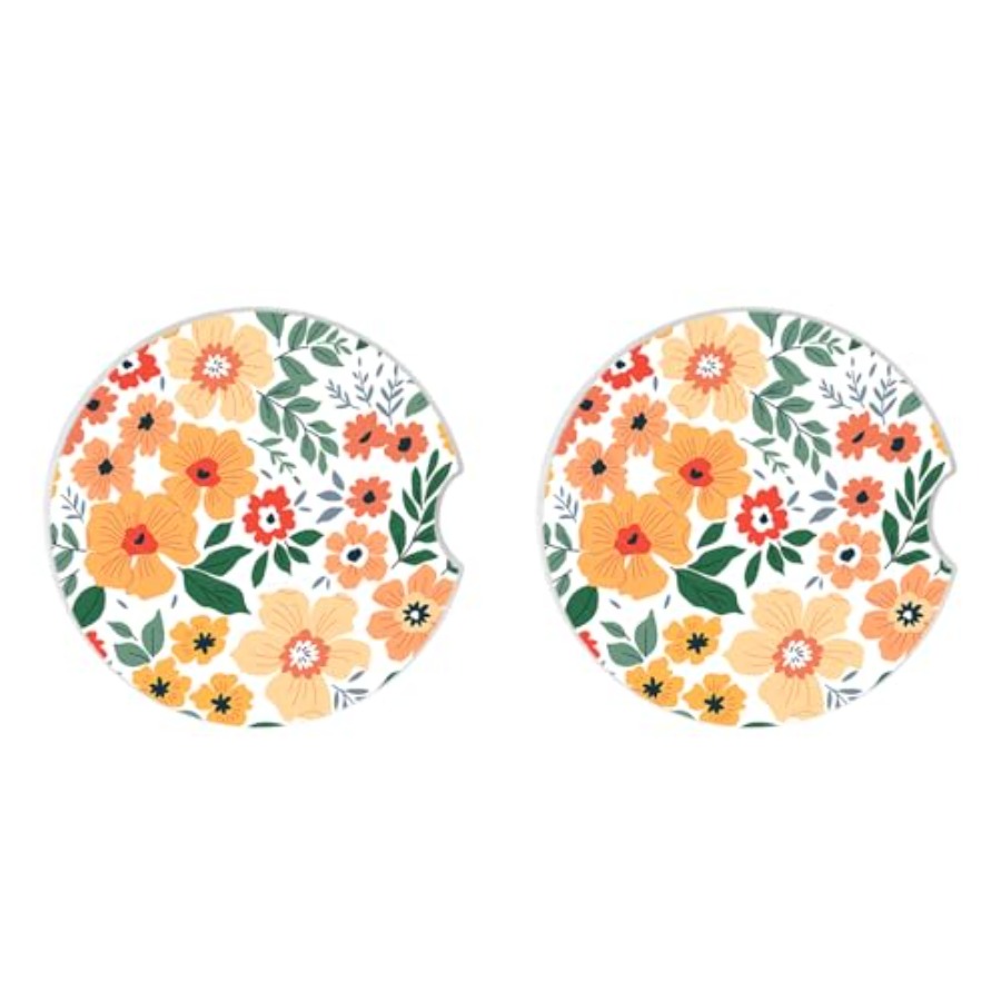 Flowers Absorbent Car Coasters - Car Accessories Cork reseña y precio