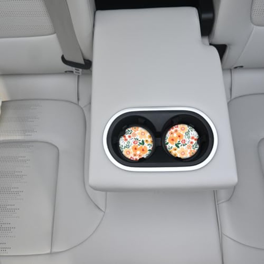 Flowers Absorbent Car Coasters - Car Accessories Cork reseña y precio
