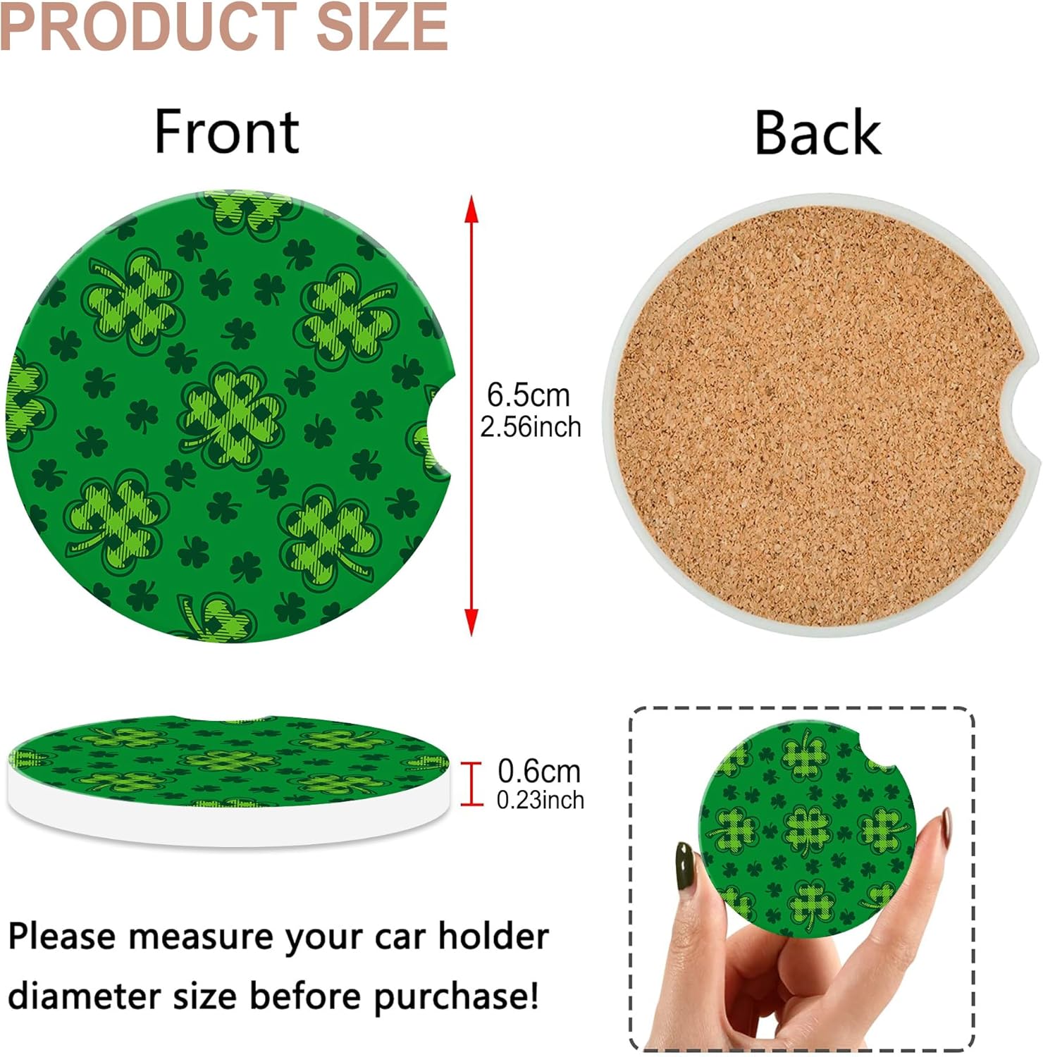 Car Coaster for Cup Holders,Gr - Car Accessories Cork reseña y precio