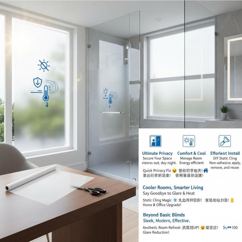 Frosted Window Cover 23.6 in x - Tinted Window Film reseña y precio