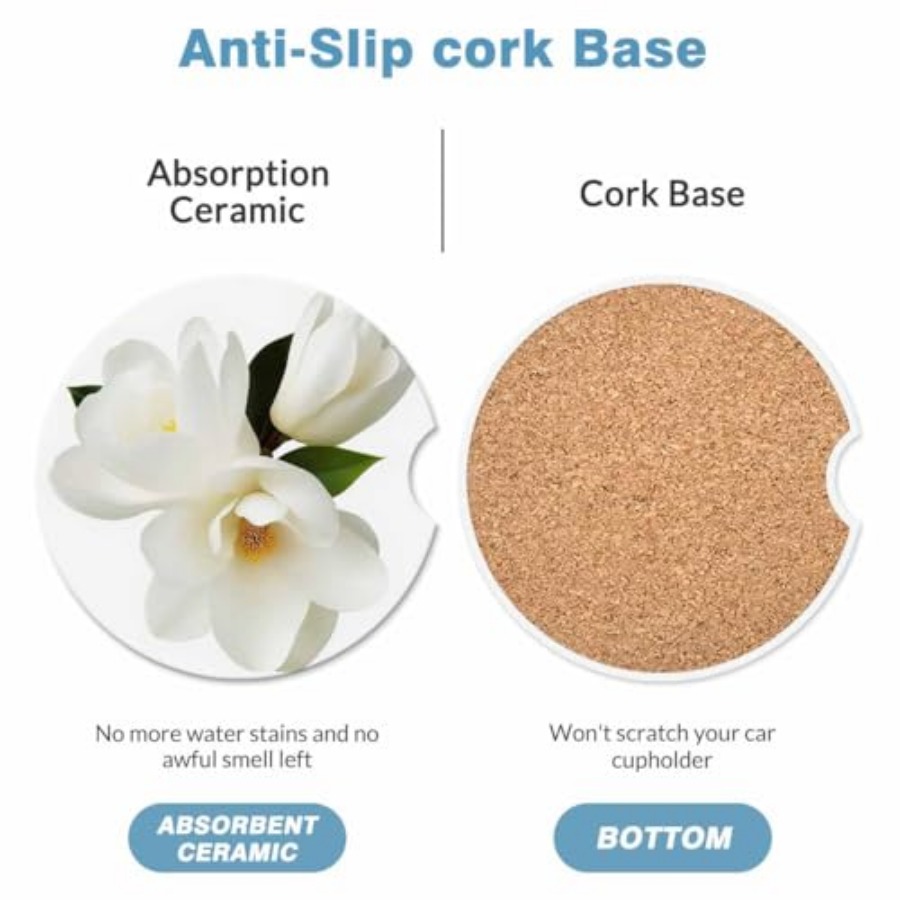 2 Pack Car Cup Holder Coaster  - Car Accessories Cork reseña y precio