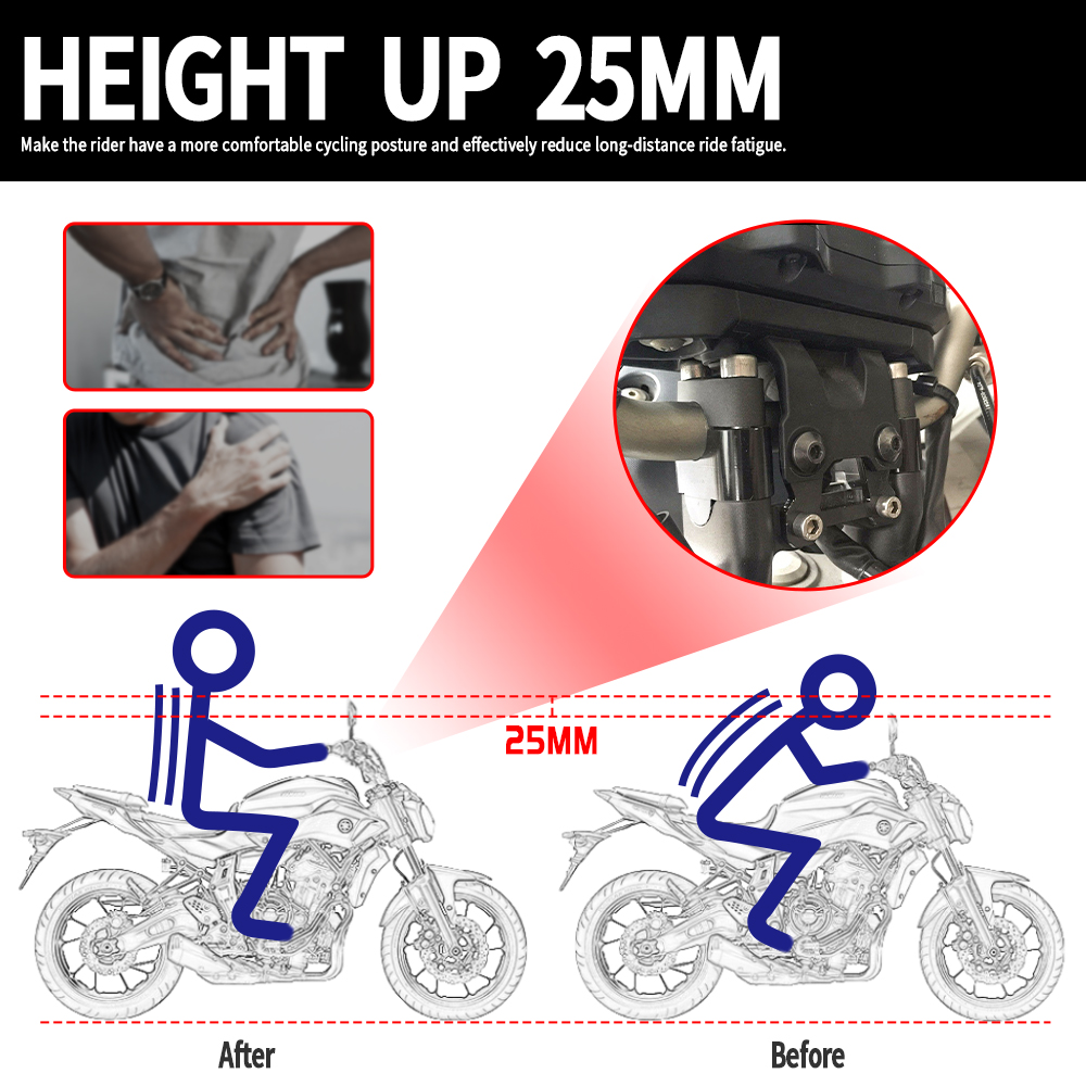 MT07 Handlebar Riser Handle Ba - Car Accessories Xuv 700 reseña y precio
