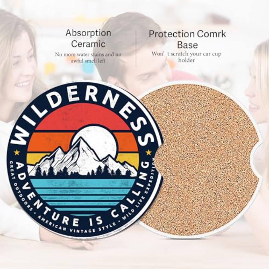 Wilderness Mountain Car Coaste - Car Accessories Cork reseña y precio