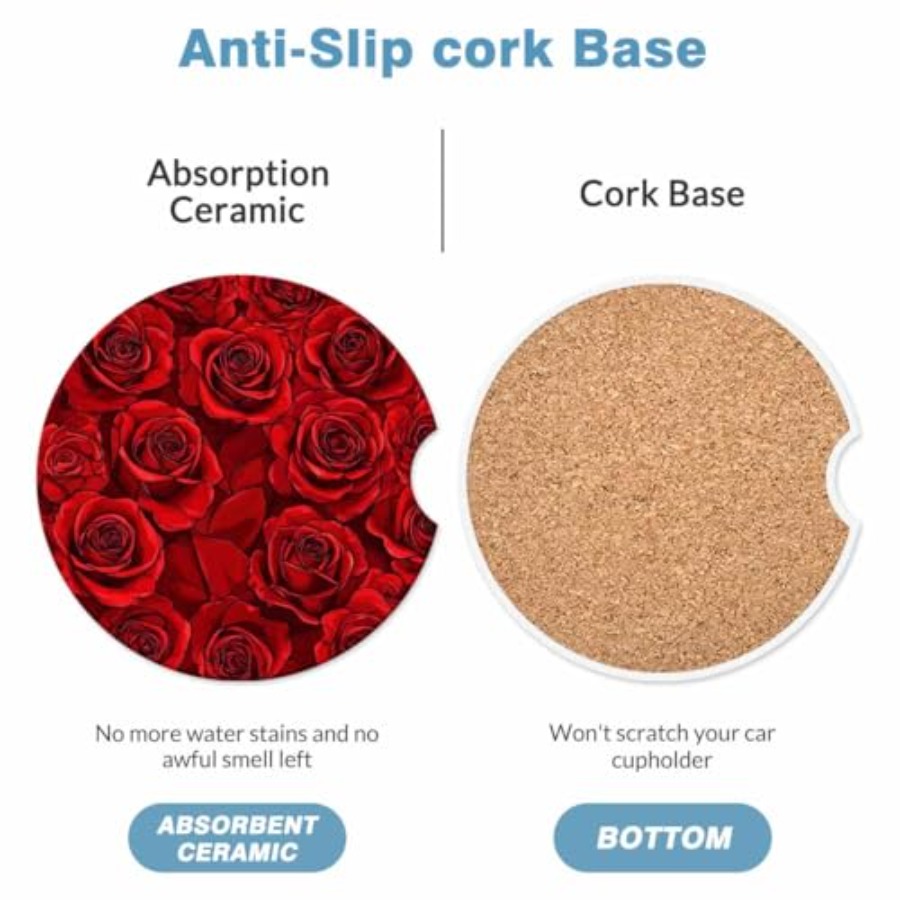 2 Pack Car Cup Holder Coaster  - Car Accessories Cork reseña y precio