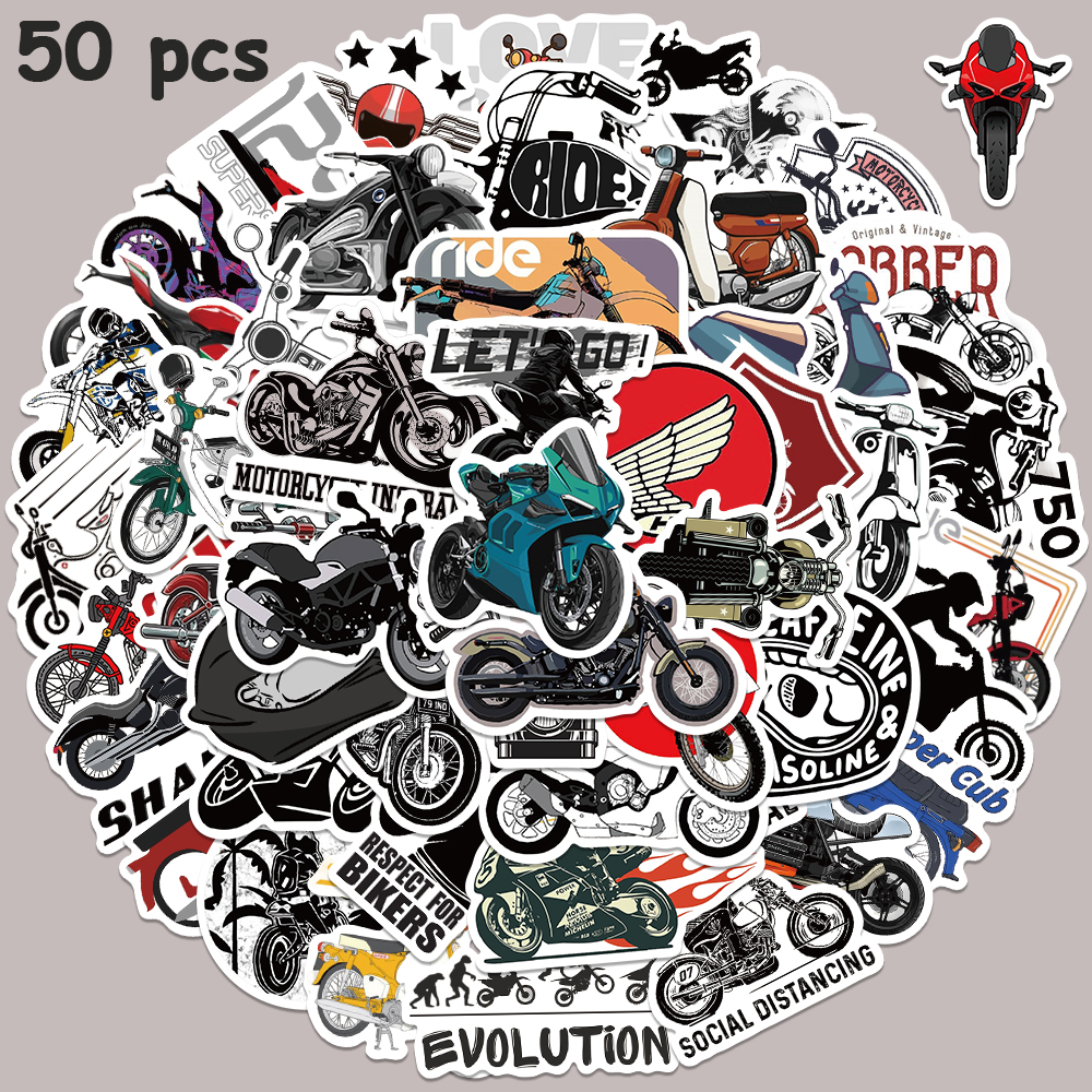 50pcs Retro Motorcycle Sticker - Car Accessories Nz reseña y precio