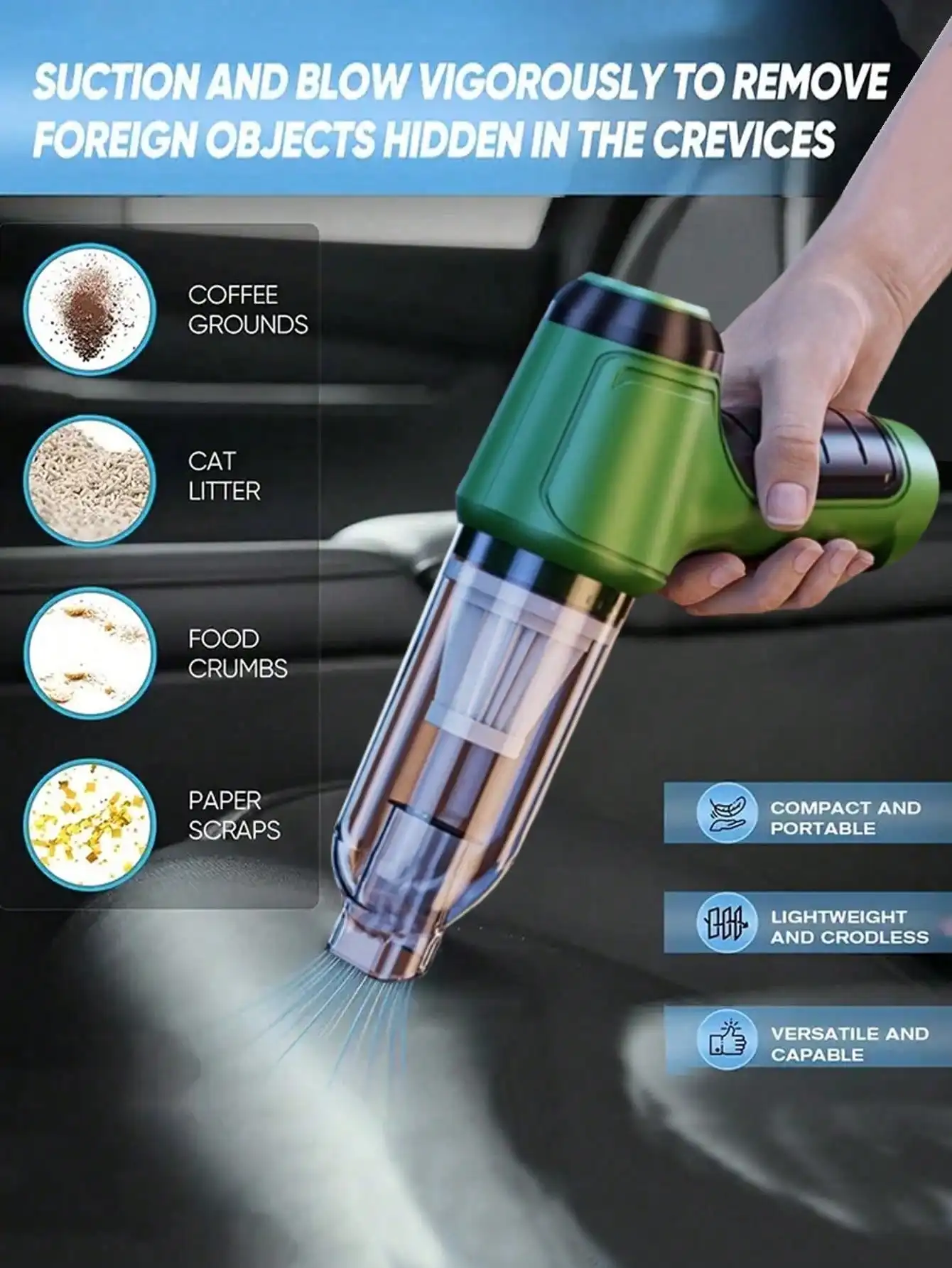 Portable Wireless Vacuum Clean - Car Vacuum Cleaner reseña y precio