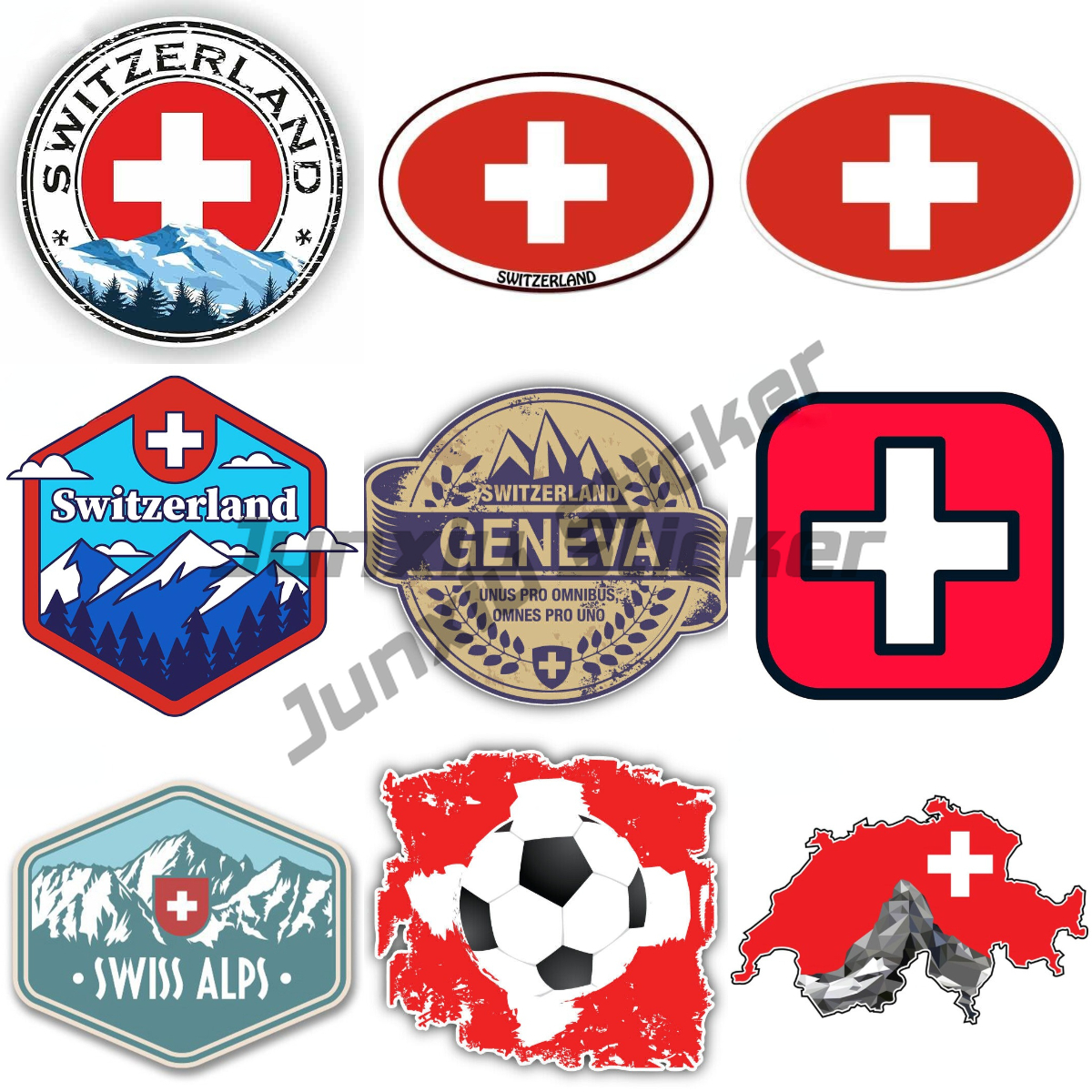 Swiss Alps Switzerland Flag St - Car Accessories Zurich reseña y precio