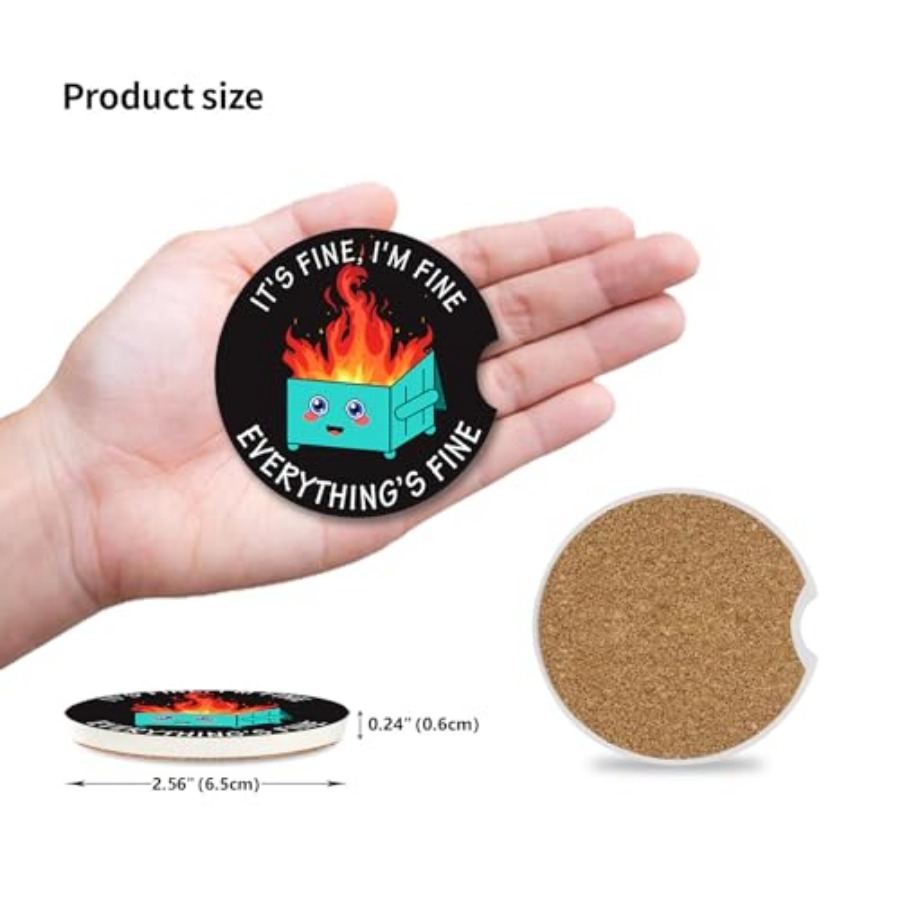 Car Coasters for Drinks Absorb - Car Accessories Cork reseña y precio